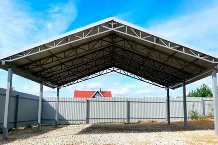 Навес двускатный